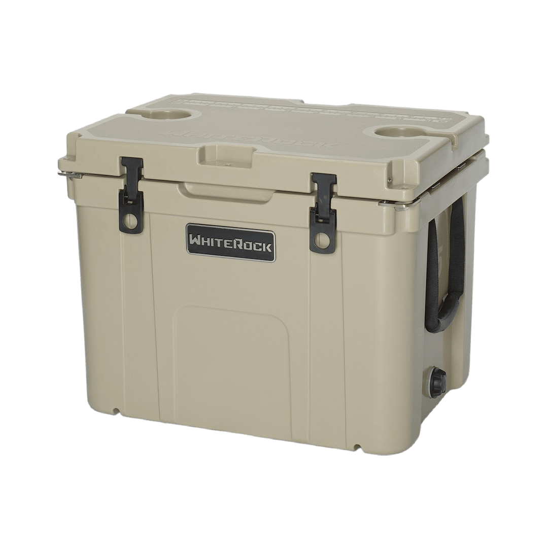 Outdoor Cooler Box Wheels 65 Qt Air Tight Dry Box Ice Cooler Box Camping  Khaki