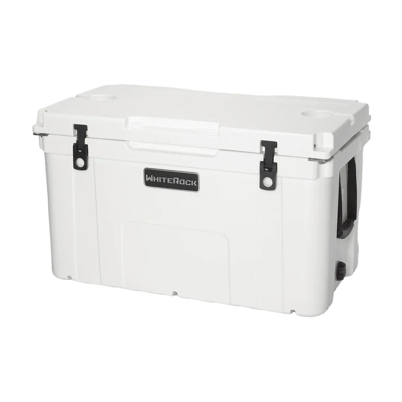 Load image into Gallery viewer, WhiteRock Arctic white heavy-duty cooler with black latches and handles
