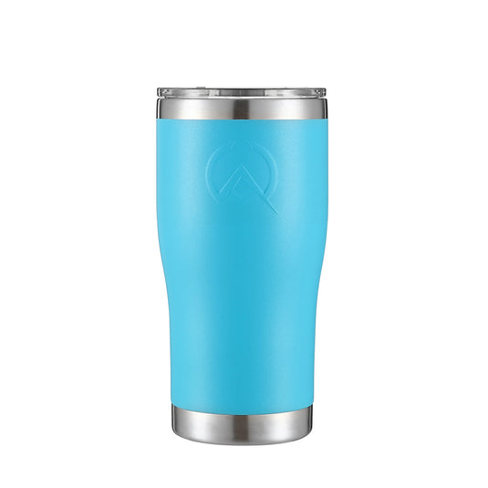 20oz insulated stainless steel travel tumbler in beach blue with lid