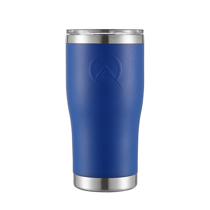 Load image into Gallery viewer, Cobalt blue insulated stainless steel tumbler with silver lid and base
