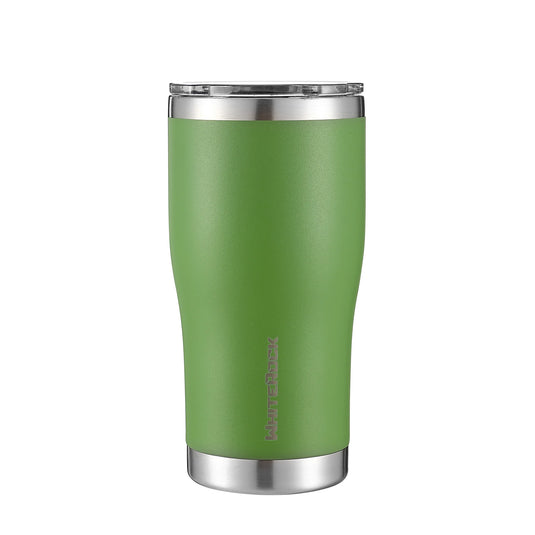 Forest green WhiteRock 20oz stainless steel insulated tumbler with clear lid