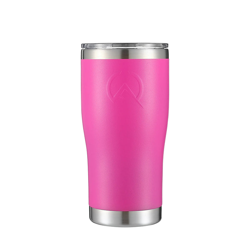 Load image into Gallery viewer, 20oz pink stainless steel insulated tumbler with clear lid and matte finish
