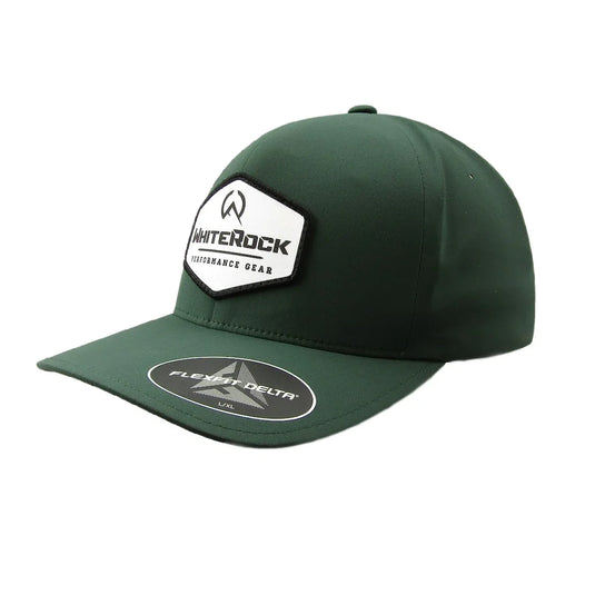 Dark green White Rock Performance Gear baseball cap with Flexfit Delta sticker