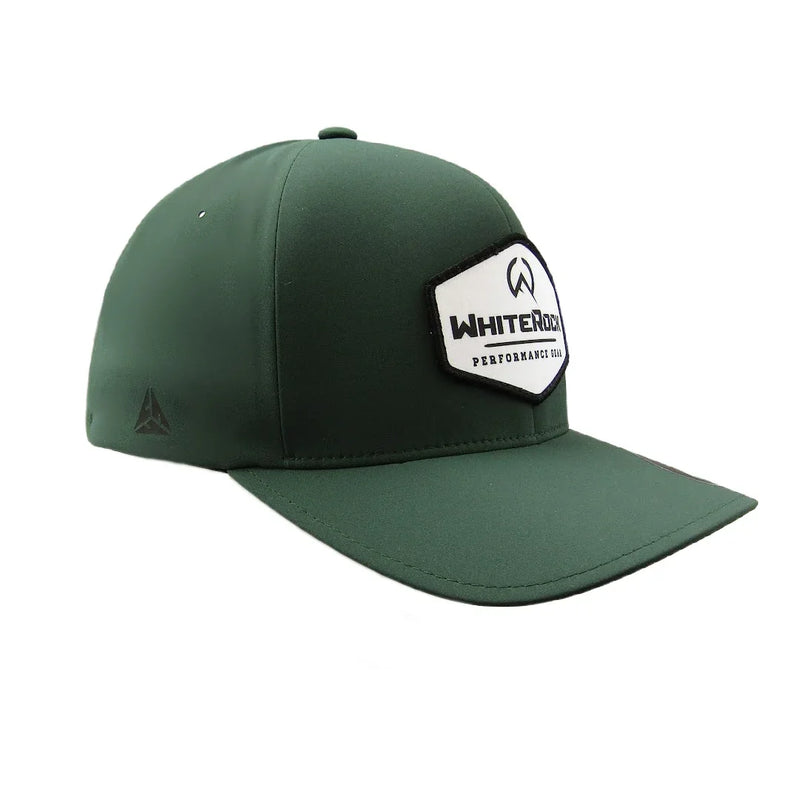 Load image into Gallery viewer, Green baseball cap with WhiteRock Performance Gear logo patch on front
