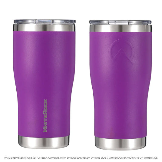 Orchid purple WhiteRock double wall vacuum insulated tumbler with clear lid and stainless steel accents